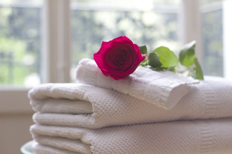 Towels with rose